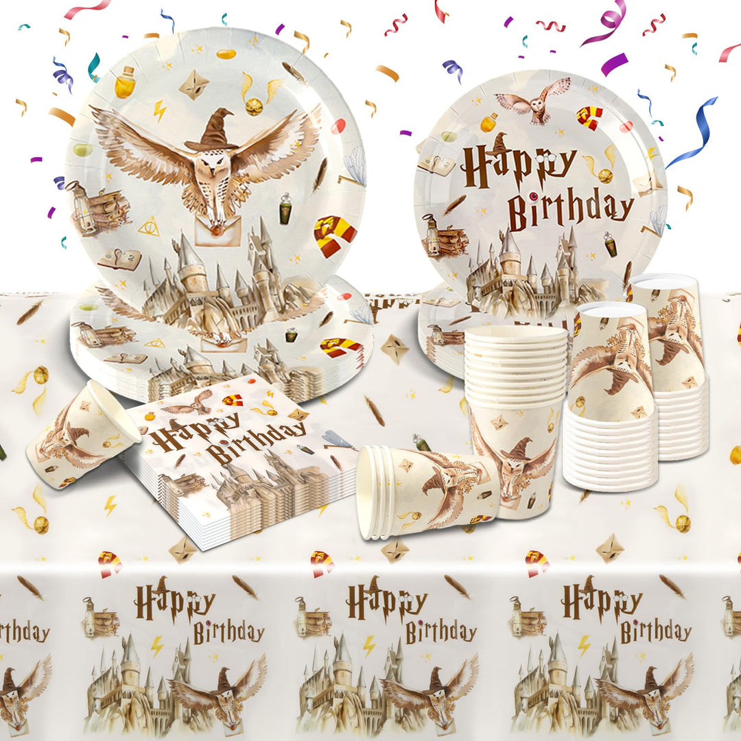 Geburtstagsdeko Partygeschirr Set- 51Pcs Geburtstag Geschirr Tableware Kindergeburtstag Teller Kit P