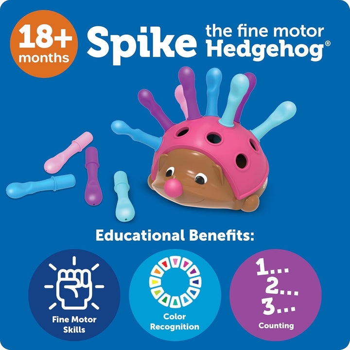 Learning Resources Spike – der feinmotorische Igel Rosa, 14 Stück, ab 18 Monate, feinmotorisches & s