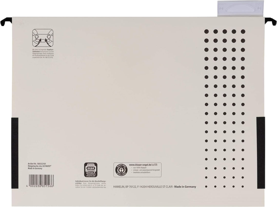 Elba Hängetasche A4, chic, aus Karton, seitlich geschlossen, chamois, 25 Stück Hängetaschen chamois