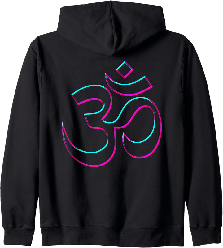 Buddhistisches Om Zeichen in retro vintage Farben Kapuzenjacke