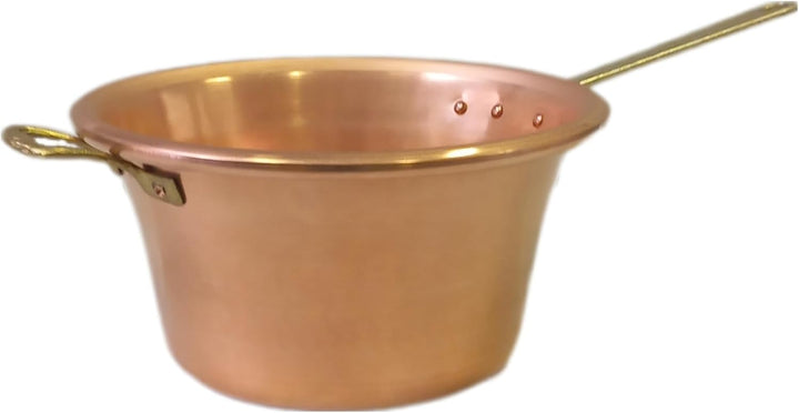 Kessel aus Kupfer für Polenta Töpfe, Kochtopf, Griff aus Messing Durchmesser 26 cm