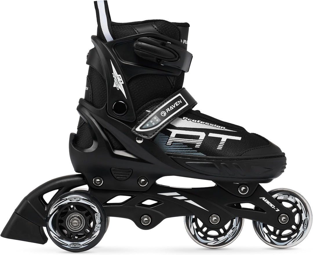 4in1 Inlineskates/Triskates/Rollschuhe/Schlittschuhe Raven Profession Schwarz 31-35(20,5cm-22,5cm),