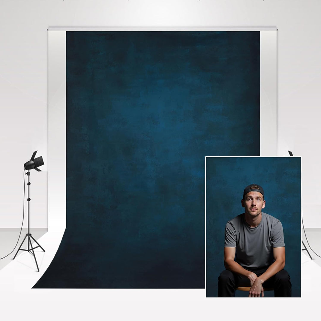 Kate Fotografie Hintergrund Dunkelblauer 3x3m/10x10ft Foto Studio Hintergrund Retro Mikrogradienten