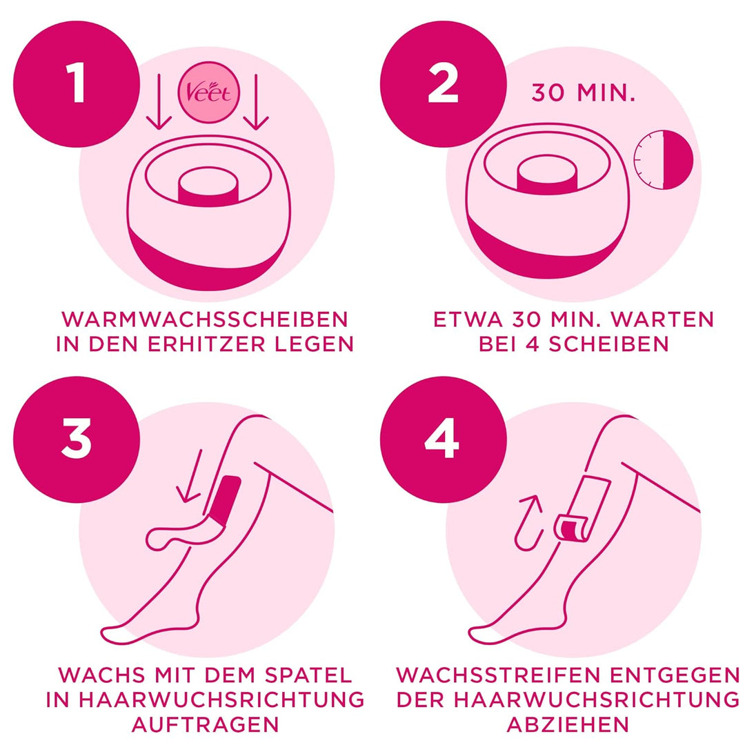 Veet Spawax Warmwachsscheiben für das Veet Spawax Wachsgerät – Langanhaltende Haarentfernung für sei