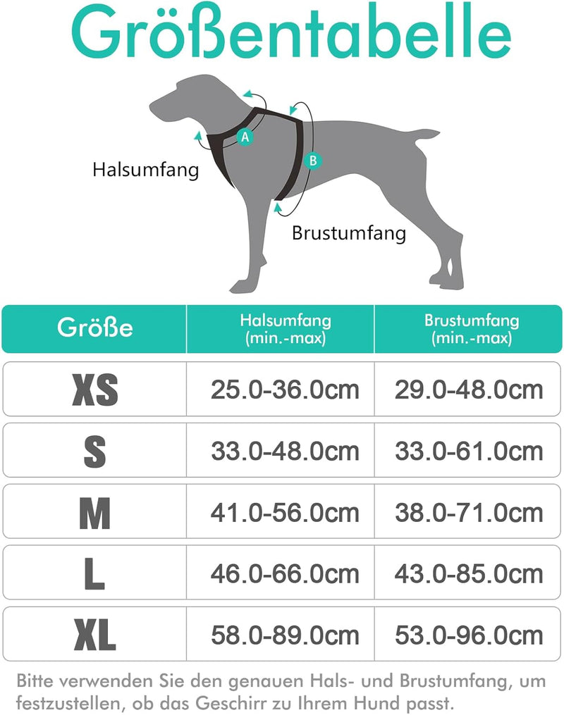 rabbitgoo Hundegeschirr Mittelgrosse Hunde Anti Zug Geschirr Hund mit Kontrolle No Pull Verstellbar