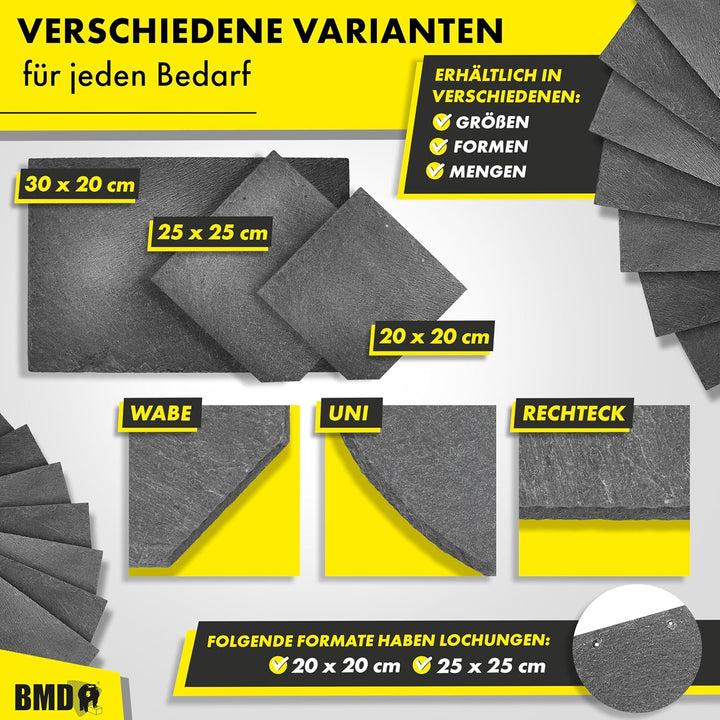 25x25 Naturschiefer Wabe 15qm (480 Stück) Universal Natur Schiefer…, 15qm