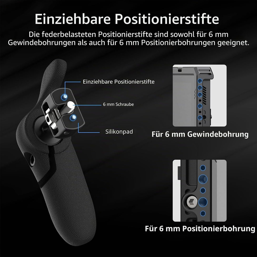 Nitze Side Handle, Seitengriff-Kit mit 1/4" Schraube und abnehmbaren Positionierstiften für Smartpho