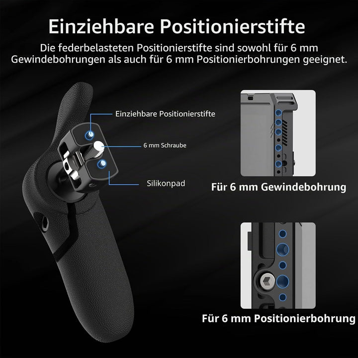 Nitze Side Handle, Seitengriff-Kit mit 1/4" Schraube und abnehmbaren Positionierstiften für Smartpho