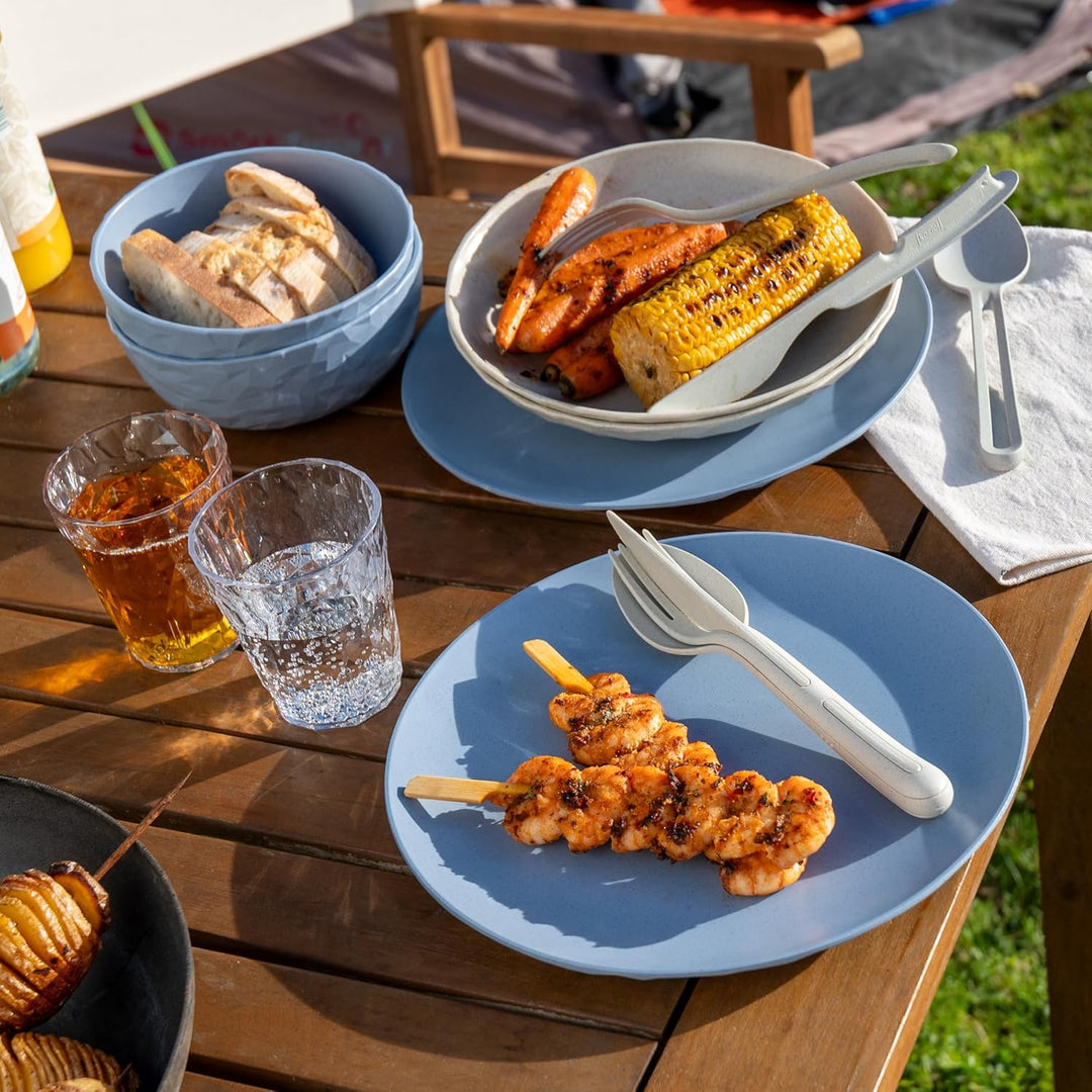 Koziol CLUB SET SKAGEN Geschirrset | 10 Teile, bruchfest, stapelbar | biozirkulärer Kunststoff, spül