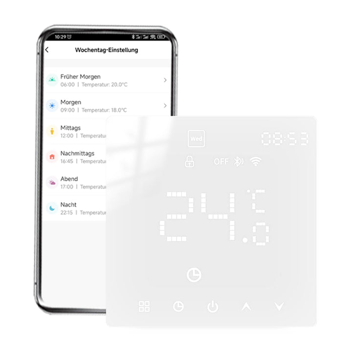 WiFi Thermostat Fussbodenheizung für Wasser,Programmierbar Raumthermostat Fussbodenheizung, Kompatib