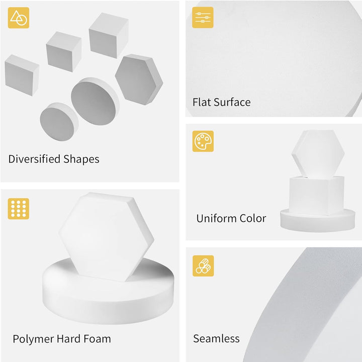 Selens Fotografie Requisiten Geometrische Würfelschaumformen 6 Stück Weiss Hintergrund Schaum Requis