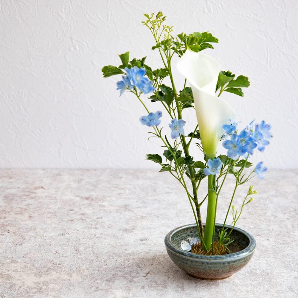 Wazakura Minoyaki Serie Kleine Runde Glasierte Ikebana Blumenvase, Made in Japan, Handbemalte Kerami