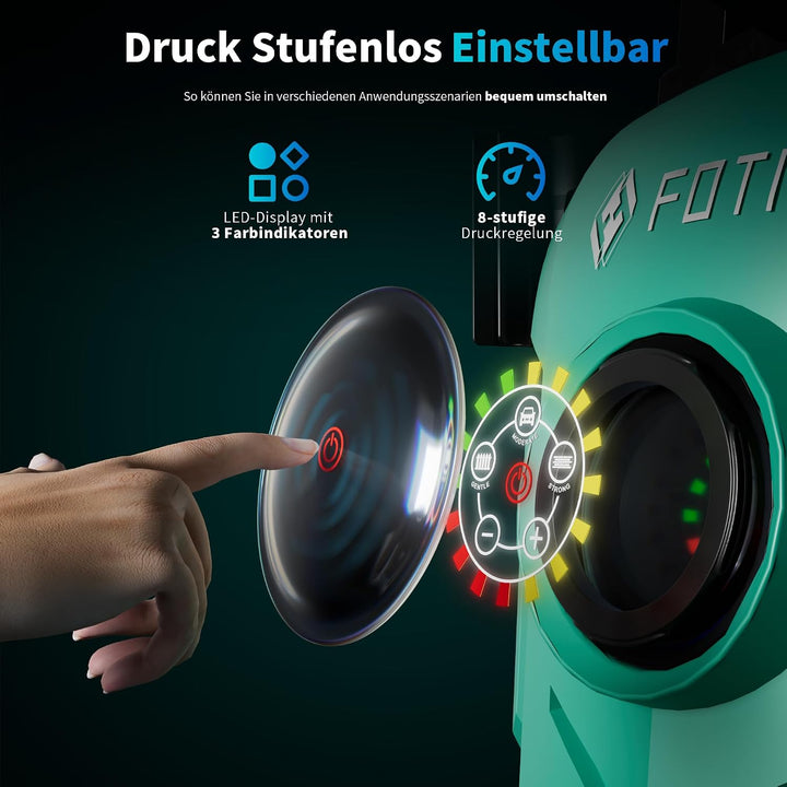 2026New Hochdruckreiniger Touchscreen 8-stufiger 200 Bar, 6-in-1-Düse, 90cm Gerätehöhe, Einstellbare