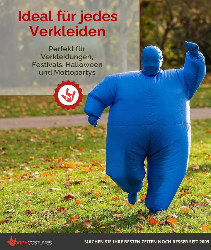 Morph Blaues Aufblasbares Kostüm für Kinder, Megamorph - Einheitsgrösse Blau Kinder, Blau Kinder