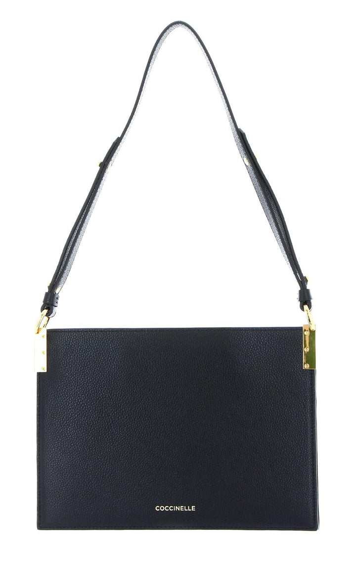 Coccinelle Delices Canvas Flat Shoulder Bag Natural/Noir