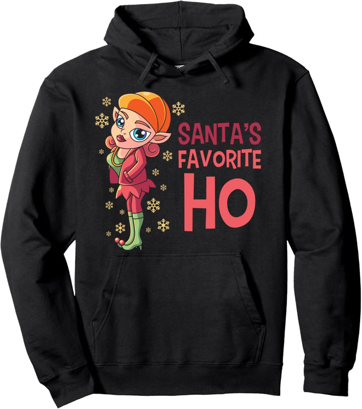 Weihnachten Sweater Frauen Sexy Elfe Mama SANTAS FAVORITE HO Pullover Hoodie