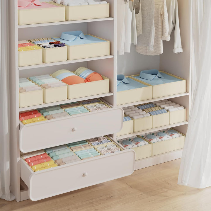 12 Stück Schrank Organizer Schubladen Organizer, Faltbare Aufbewahrungsbox Stoff, Unterwäsche Organi
