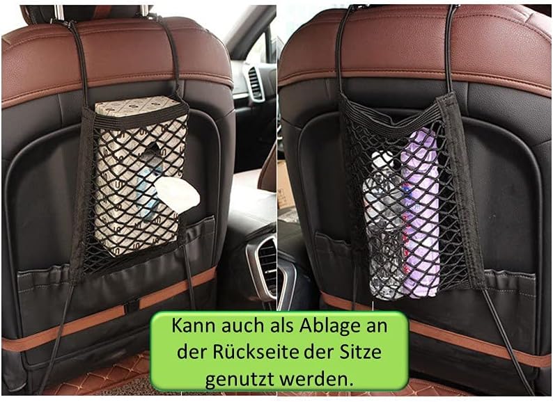Flexibles Trennnetz für Hunde, universell passend für PKW-Vordersitze, mit 2 Ablagefächern