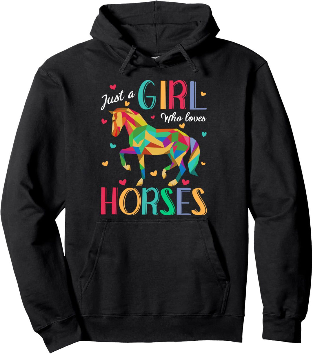 Just A Girl Who Loves Horses Shirt Horse Gift Pullover Hoodie
