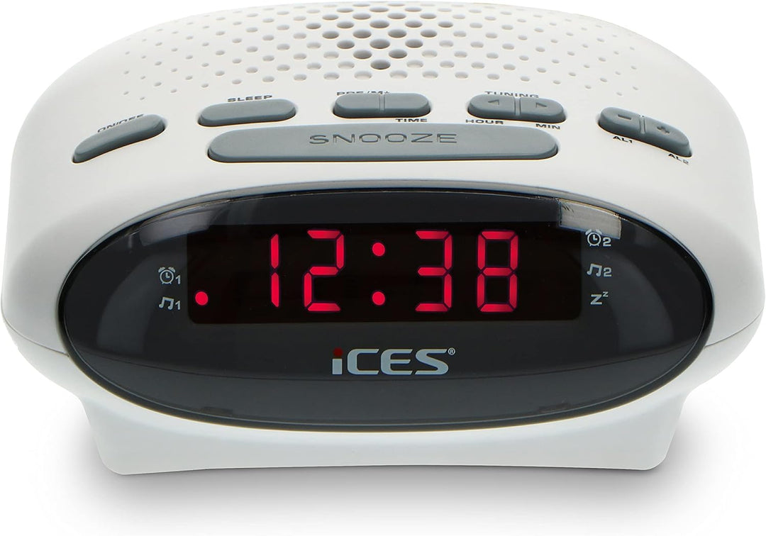 iCES ICR-210 Radiowecker - Radiowecker mit 2 Stunden Weckzeit - PLL FM - Snooze - Sleep Timer - Gang