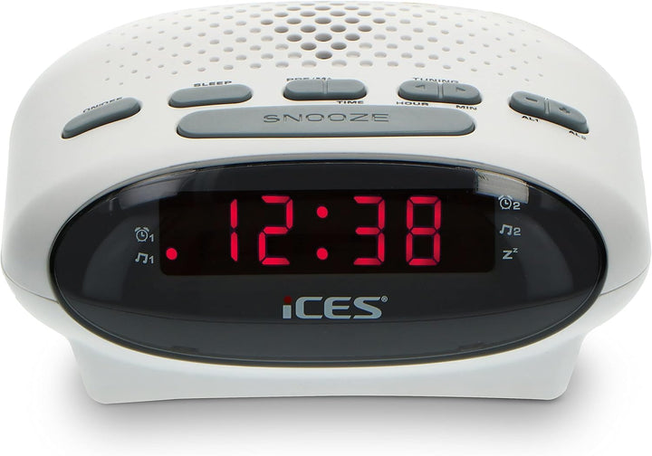 iCES ICR-210 Radiowecker - Radiowecker mit 2 Stunden Weckzeit - PLL FM - Snooze - Sleep Timer - Gang