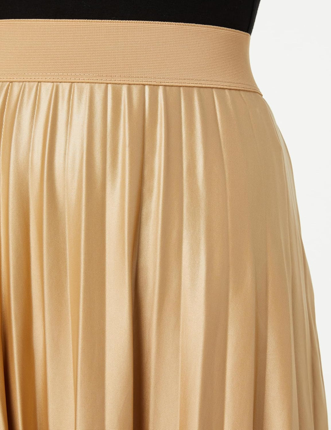 Vila Female Midirock Plissee XS Beige, XS Beige