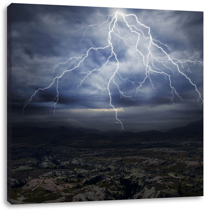gewaltiges Gewitter, Format: 70x70 als Leinwandbild, tolle Bilder fertig auf Holzrahmen gespannt, Ku
