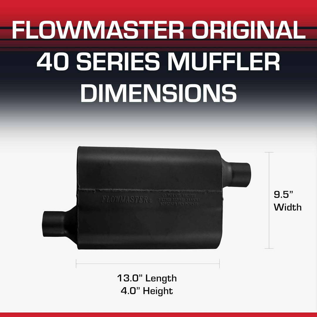 Flowmaster 42443 40 Series Schalldämpfer - 2,25 Offset IN / 2,25 Offset OUT - Aggressiver Sound