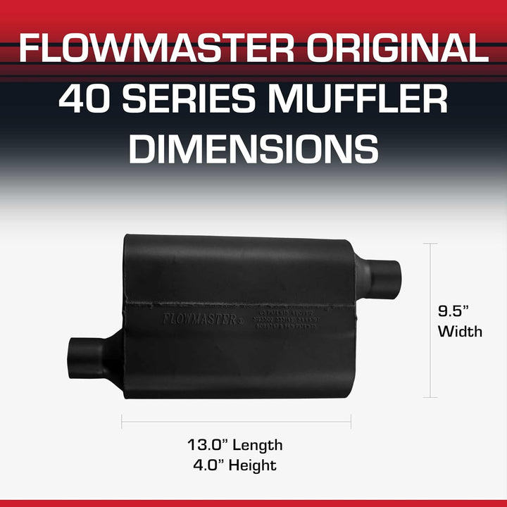 Flowmaster 42443 40 Series Schalldämpfer - 2,25 Offset IN / 2,25 Offset OUT - Aggressiver Sound