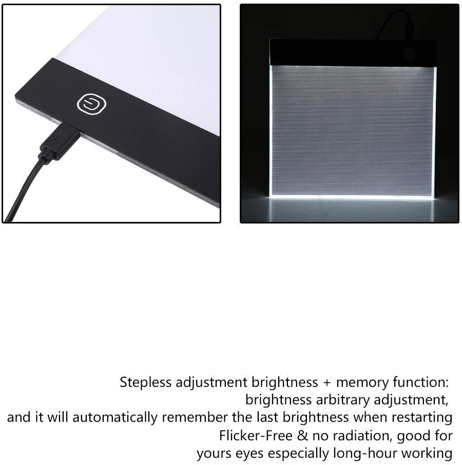 LED Zeichenbrett Leuchtkästen A5 LED Kopierbrett Kinderspielzeug Zum Zeichnen von 3 Ebenen Dimmbares