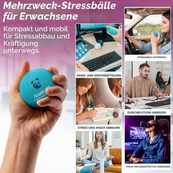 MindPanda Geist & Körper Gel-Stressball für Erwachsene – Handtherapie Anti Stress Bälle Quetschbälle
