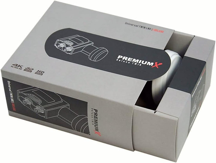 Fuba DAA 850 R Satellitenantenne Aluminium in Rot Premium X Deluxe Twin LNB Sat 85 cm + Twin LNB Rot