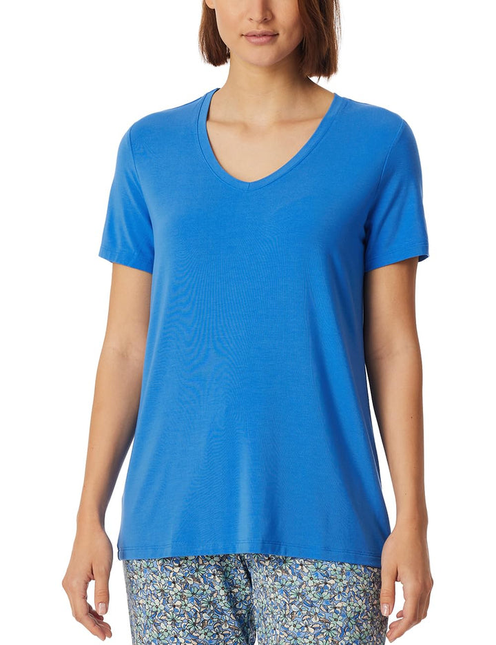 Schiesser Damen Schlafhose Kurz Webhose-Mix + Relax Pyjamaunterteil, Aquarium_182640