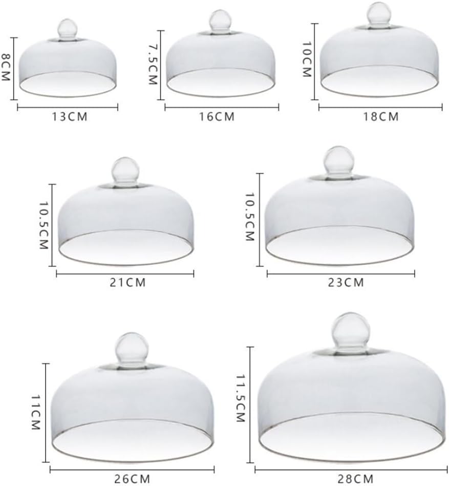 DOITOOL Glas Kuchen Kuppel Abdeckung Klar Staubdicht Runde Kuchen Kuppel Abdeckung Lebensmittelplatt