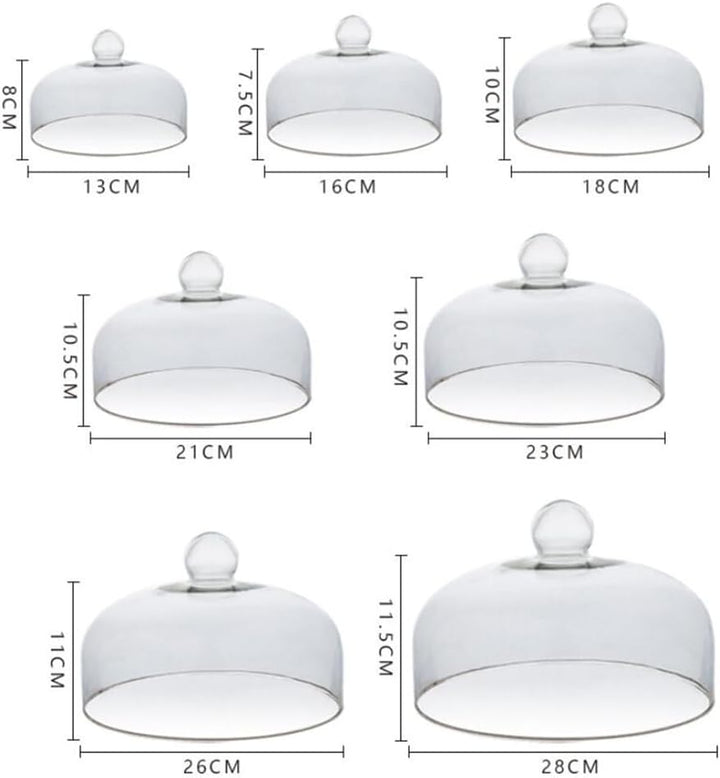 DOITOOL Glas Kuchen Kuppel Abdeckung Klar Staubdicht Runde Kuchen Kuppel Abdeckung Lebensmittelplatt