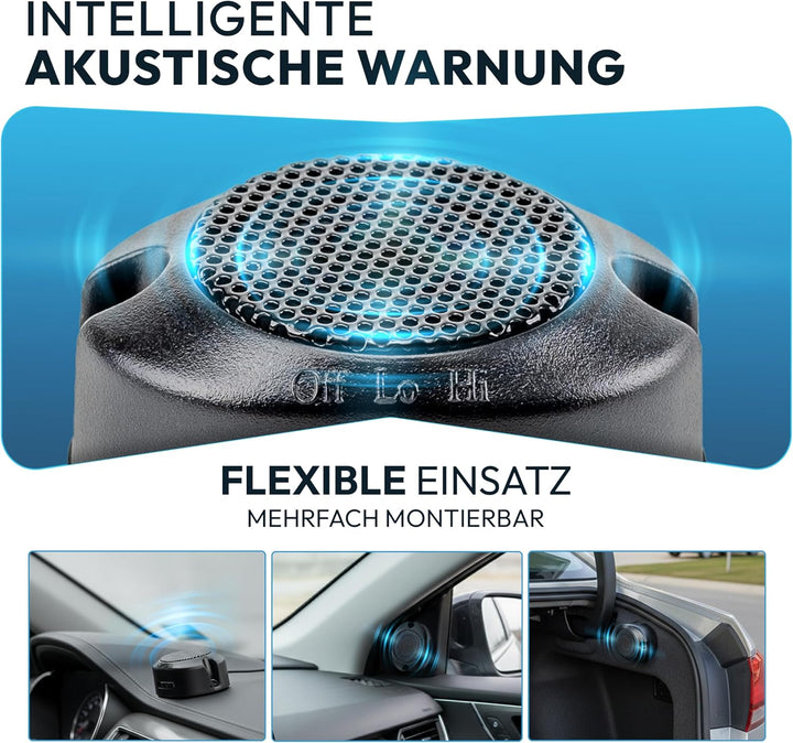VSG24 Einparkhilfe Set hinten mit 4 Sensoren in Silber – robuste PDC Parkhilfe für Auto, SUV & Trans