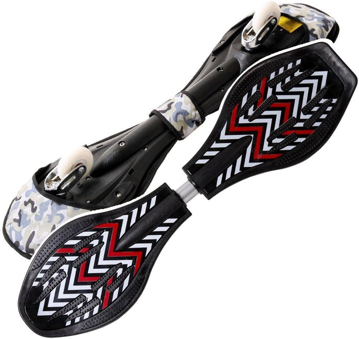 FunTomia Waveboard Original Mach1 Kugellager inkl. Tasche (Verschiedene Farbdesigns) Schwarz /