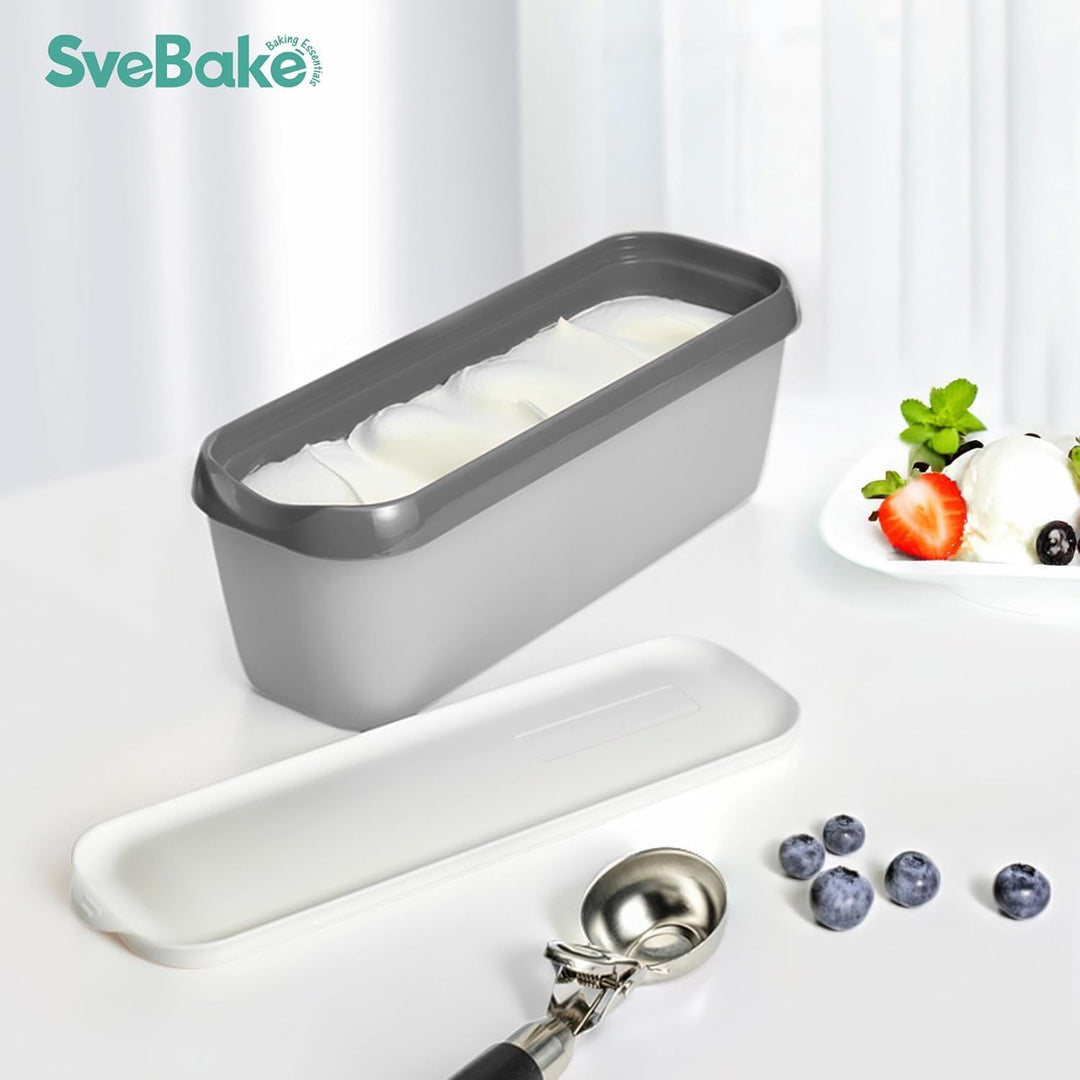 SveBake Aufbewahrungsbehälter für Eiscreme, mit Deckel, 1,4-Liter-Behälter für hausgemachtes Speisee
