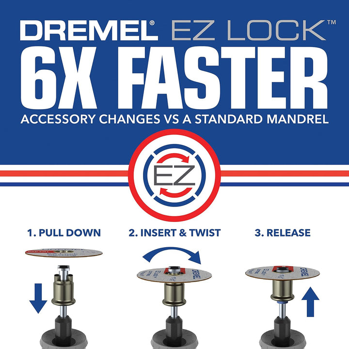 Dremel EZ456 5 Count 1,5 Zoll EZ Lock Cutoff Wheels 5-Piece EZ Lock – Glasfaserverstärkt Schneiden v