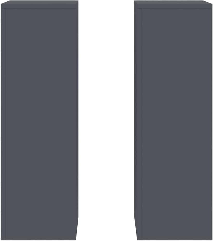 vidaXL Pflanzenständer 2 pcs Anthrazit 24 x 24 x 75 cm Stahl, Garten und Terrasse, moderner Pflanzen