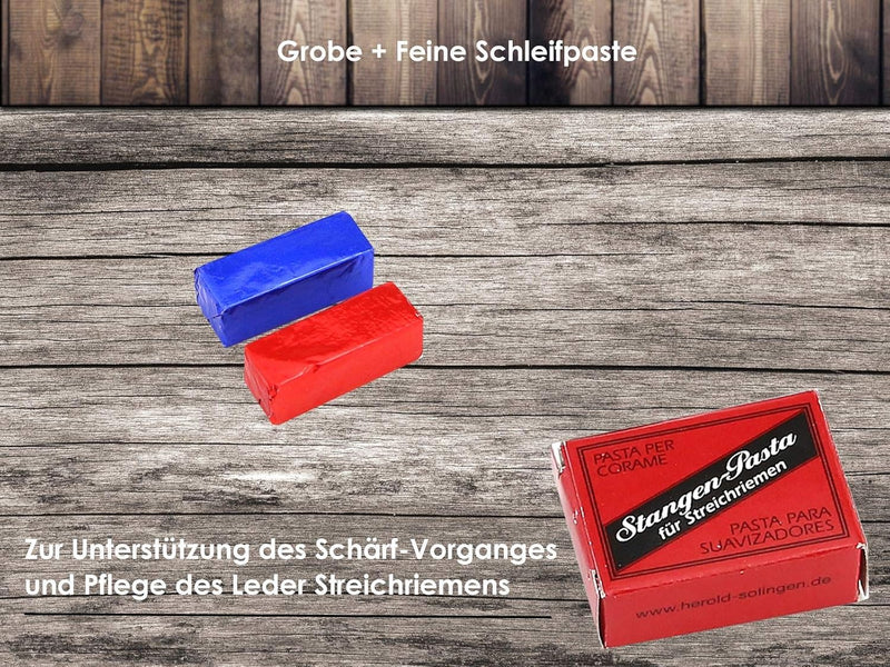 Rasiermesser mit Lederriemen und Schleifpaste aus Solingen