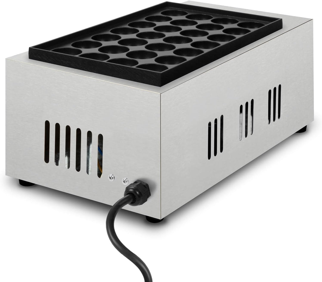Takoyaki Maker, Takoyaki Maschine, Elektrisch 2000W, Grill mit Edelstahl Gehäuse, Temperatur Stufenl