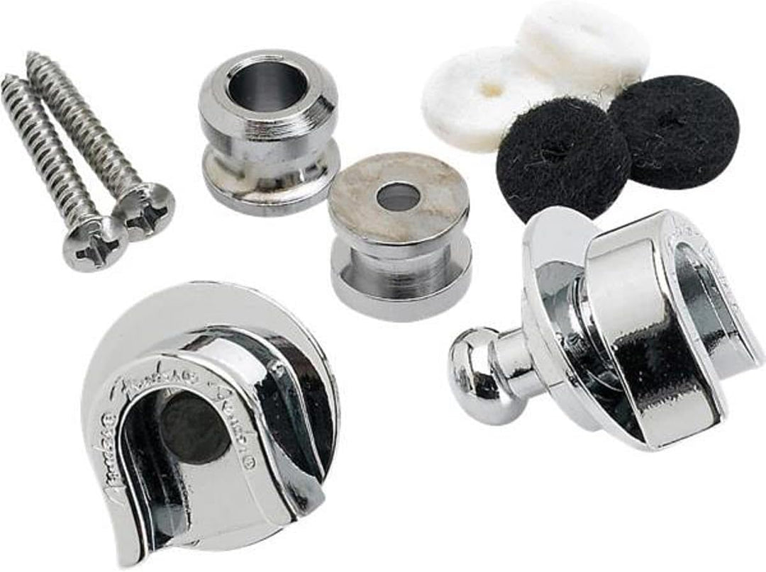 Fender Straplock Kit Chrom Strap Lock Buttons Single, Chrom Strap Lock Buttons Single
