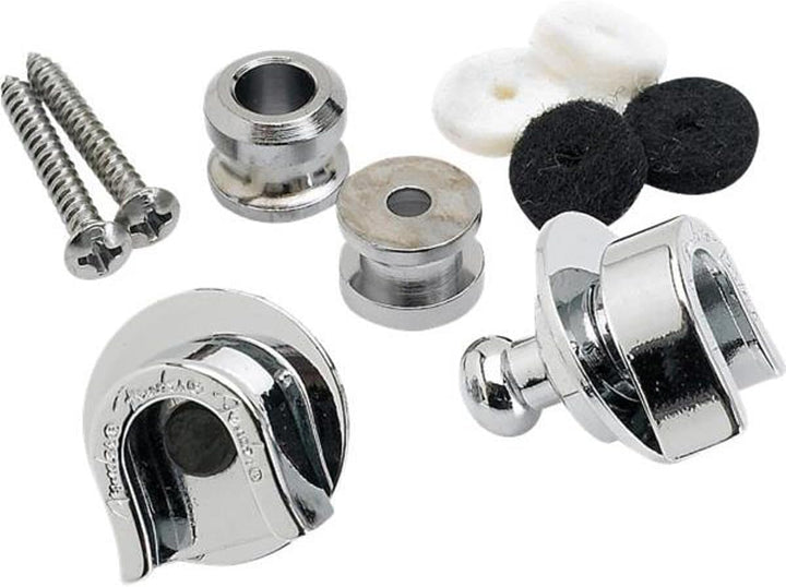 Fender Straplock Kit Chrom Strap Lock Buttons Single, Chrom Strap Lock Buttons Single