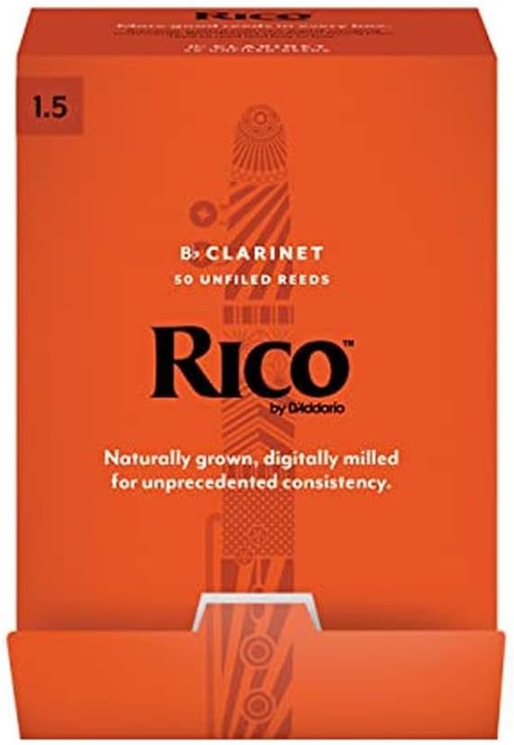 Rico by D'Addario Bb-Klarinettenblätter | Hochpräzise gefertigt | Böhm | Klarinettenblätter 1,5 Stär