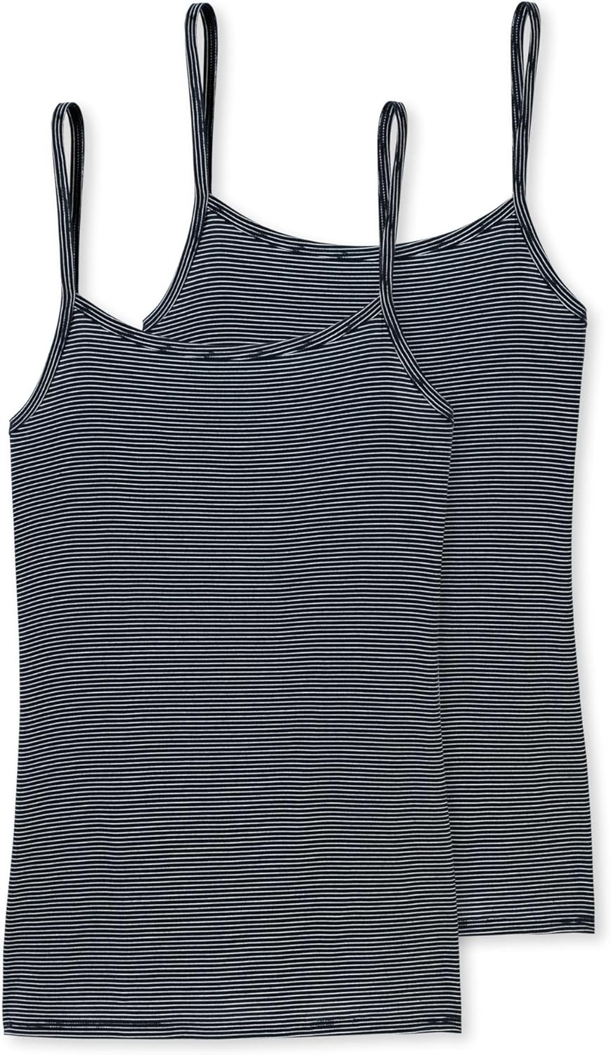 Schiesser Damen 2 PACK Spaghettitop Unterhemd - Modal Essentials 48 Nachtblau, 48 Nachtblau