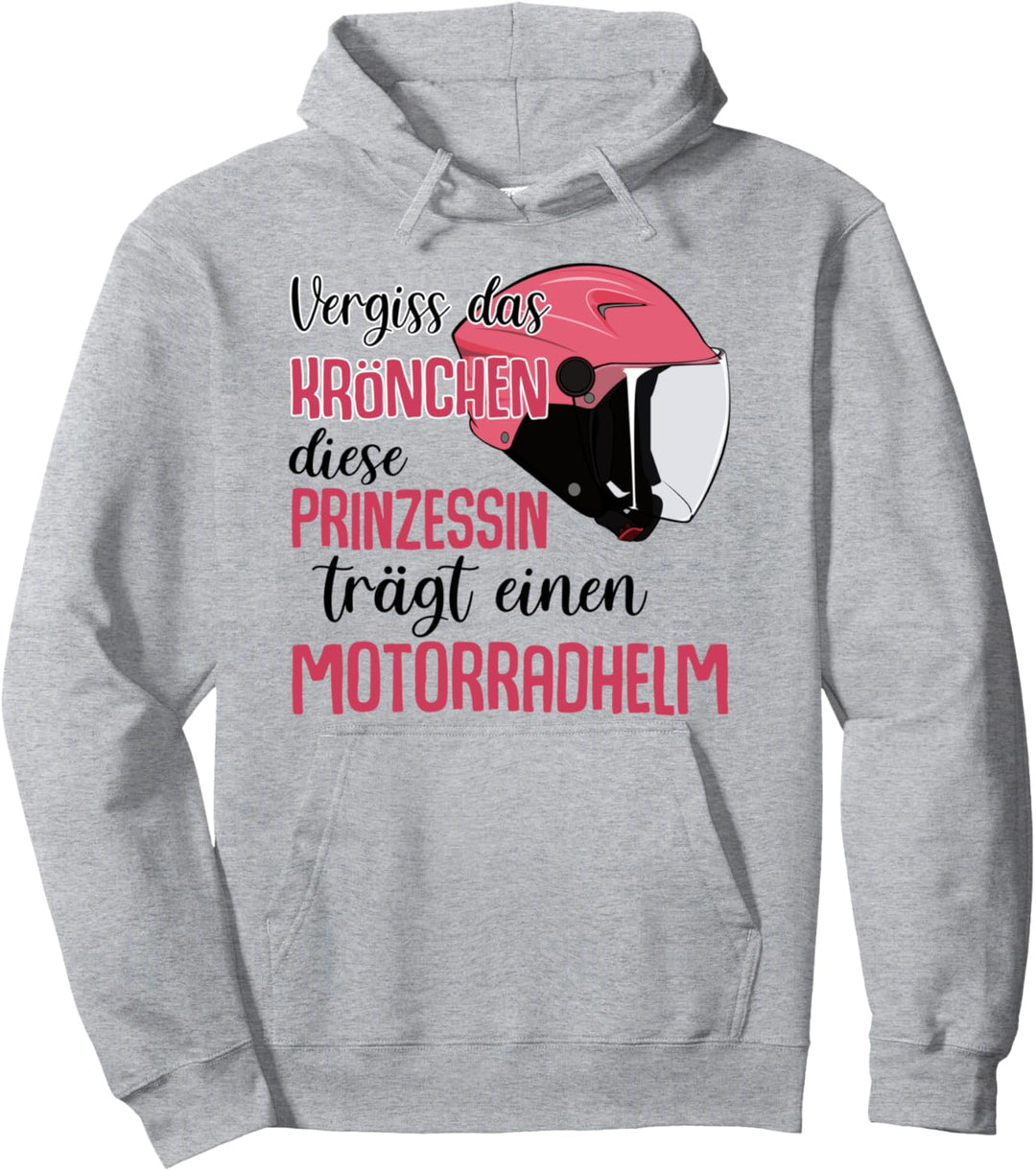 Biker Motorradfahrerin Motorrad Prinzessin Motorradhelm Pullover Hoodie