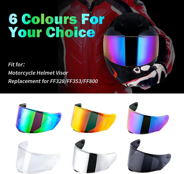 Helmvisier für LS2 FF328/FF353/FF800,Motorradhelm Visier,Motorrad Windschutz Helm Objektiv Visier Vo