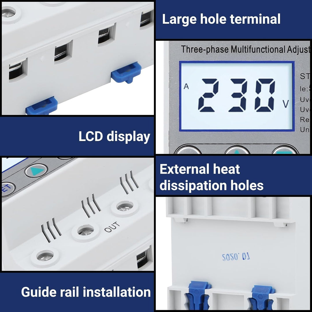 Überspannungsschutz, Einstellbarer Spannungsschutz STVP-932 230V/400V AC 3-Phasen-LCD-Multifunktions