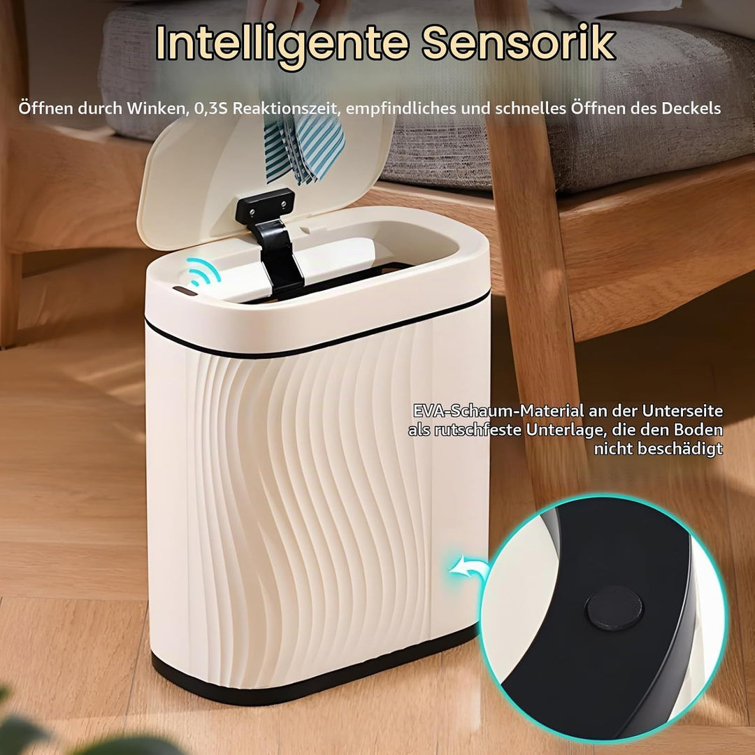 PORFOYO Mülleimer Mit Sensor, 8 L Elektrischer Mülleimer, Wasserdicht Geruchsdicht Automatischer Abf